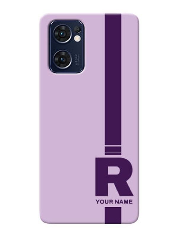 Custom Reno 7 5G Custom Phone Covers: Simple dual tone stripe with name Design