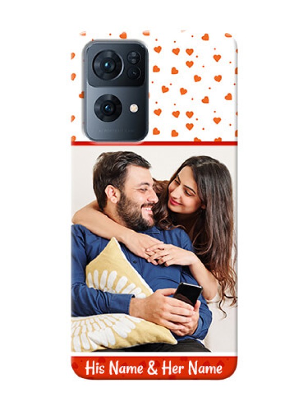 Custom Reno 7 Pro 5G Phone Back Covers: Orange Love Symbol Design