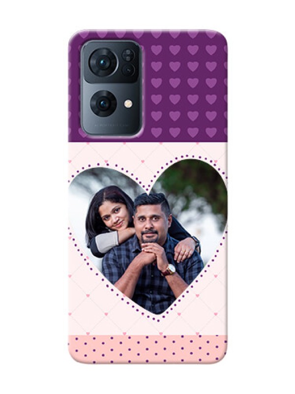 Custom Reno 7 Pro 5G Mobile Back Covers: Violet Love Dots Design