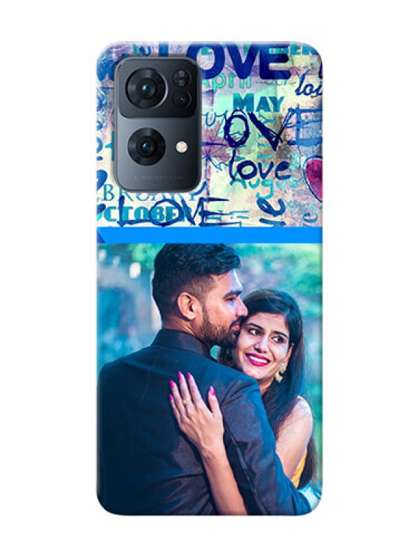 Custom Reno 7 Pro 5G Mobile Covers Online: Colorful Love Design