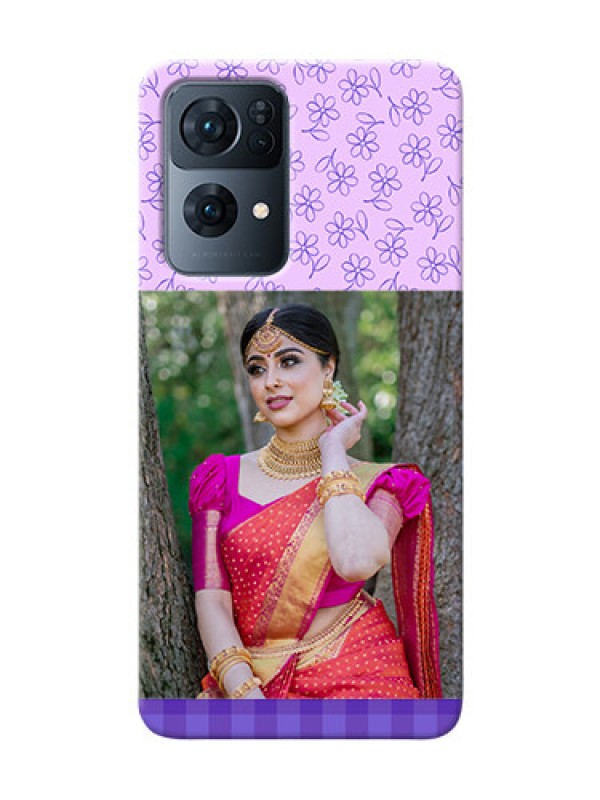 Custom Reno 7 Pro 5G Mobile Cases: Purple Floral Design