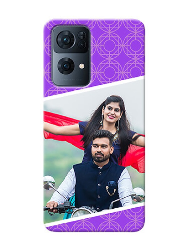 Custom Reno 7 Pro 5G mobile back covers online: violet Pattern Design