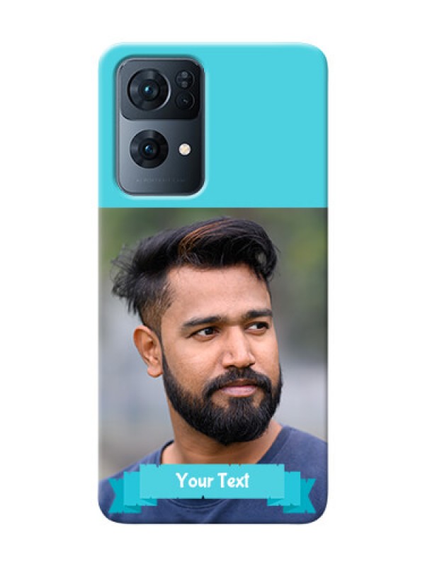 Custom Reno 7 Pro 5G Personalized Mobile Covers: Simple Blue Color Design