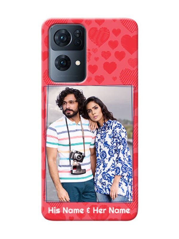 Custom Reno 7 Pro 5G Mobile Back Covers: with Red Heart Symbols Design