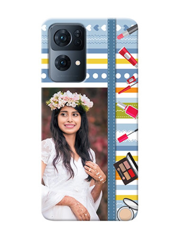 Custom Reno 7 Pro 5G Personalized Mobile Cases: Makeup Icons Design