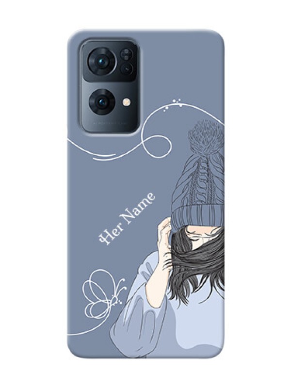 Custom Reno 7 Pro 5G Custom Mobile Case with Girl in winter outfit Design