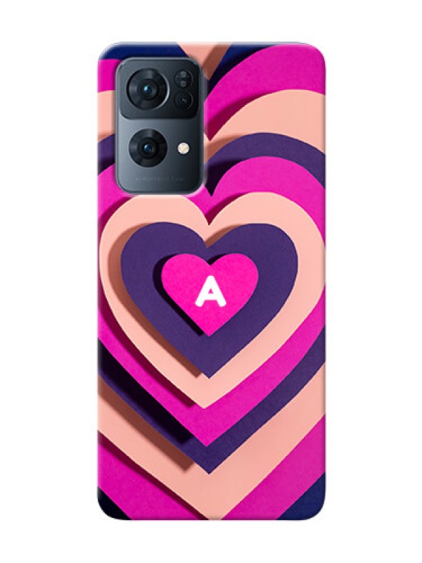 Custom Reno 7 Pro 5G Custom Mobile Case with Cute Heart Pattern Design