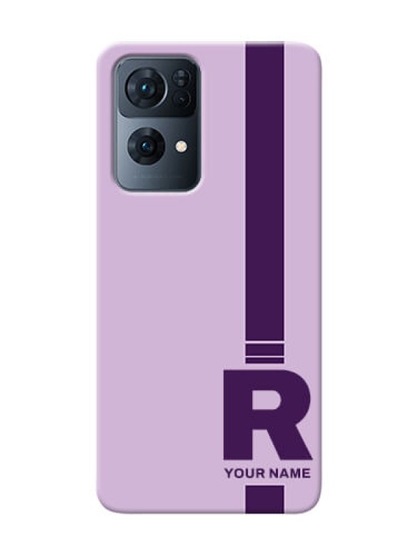 Custom Reno 7 Pro 5G Custom Phone Covers: Simple dual tone stripe with name Design