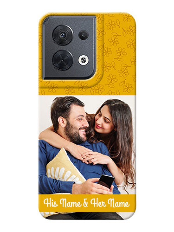 Custom Reno 8 5G mobile phone covers: Yellow Floral Design