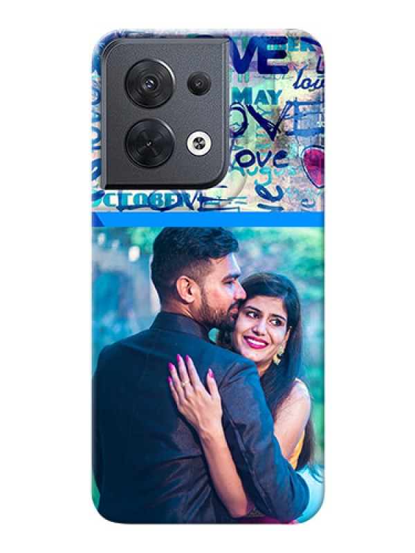 Custom Reno 8 5G Mobile Covers Online: Colorful Love Design