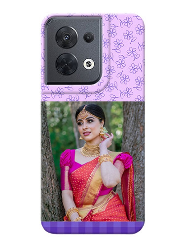 Custom Reno 8 5G Mobile Cases: Purple Floral Design