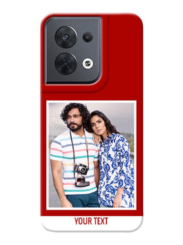 Custom Reno 8 5G mobile phone covers: Simple Red Color Design