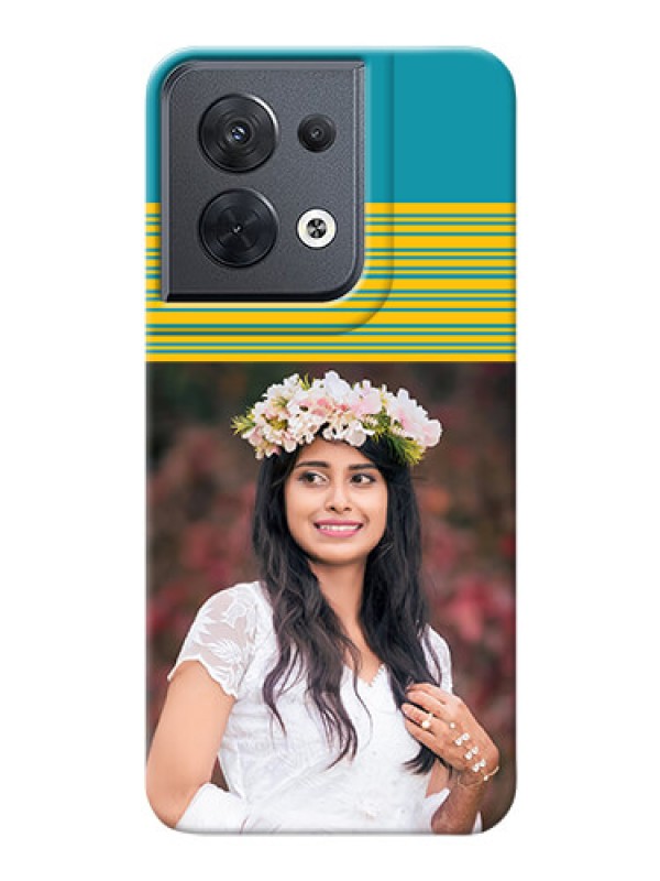 Custom Reno 8 5G personalized phone covers: Yellow & Blue Design 