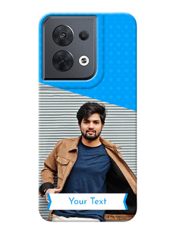 Custom Reno 8 5G Personalized Mobile Covers: Simple Blue Color Dotted Design