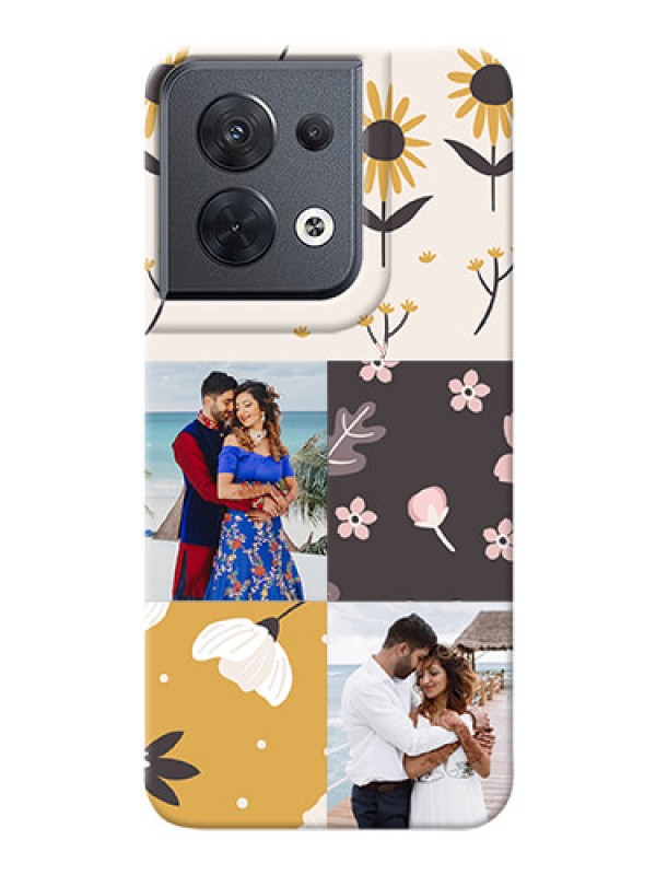 Custom Reno 8 5G phone cases online: 3 Images with Floral Design