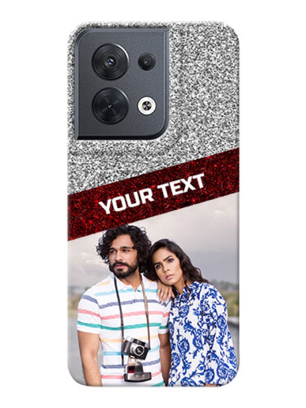 Custom Reno 8 5G Mobile Cases: Image Holder with Glitter Strip Design