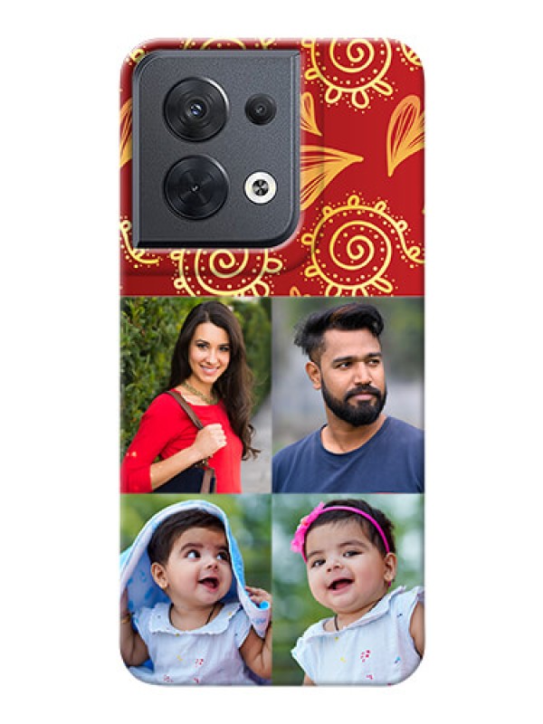 Custom Reno 8 5G Mobile Phone Cases: 4 Image Traditional Design