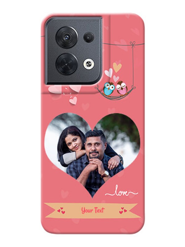Custom Reno 8 5G custom phone covers: Peach Color Love Design 