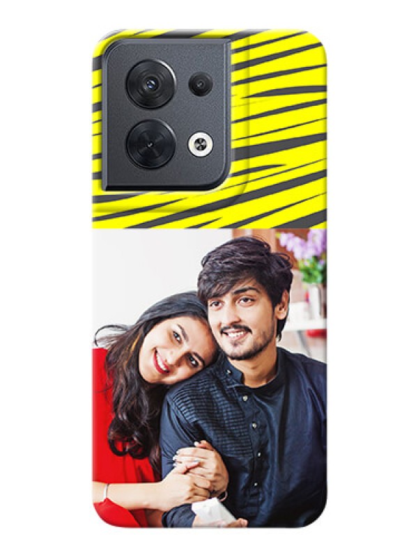 Custom Reno 8 5G Personalised mobile covers: Yellow Abstract Design