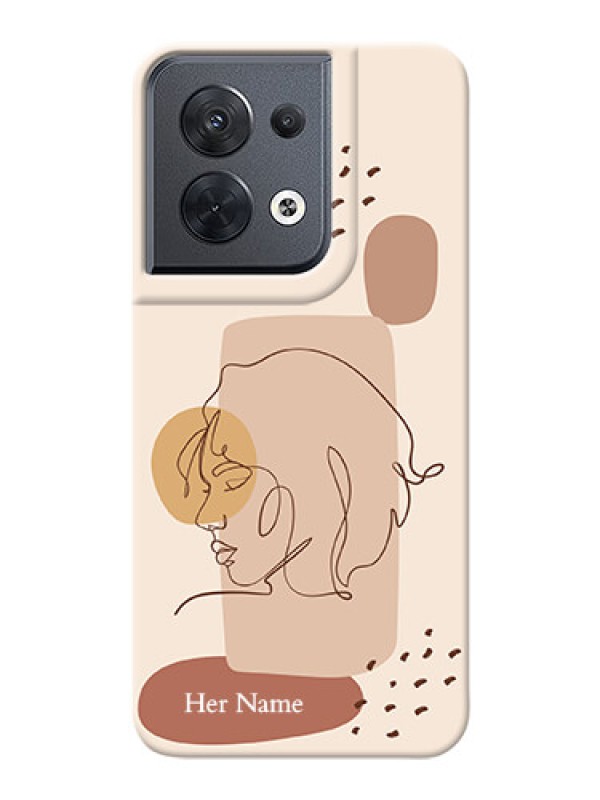 Custom Reno 8 5G Custom Phone Covers: Calm Woman line art Design