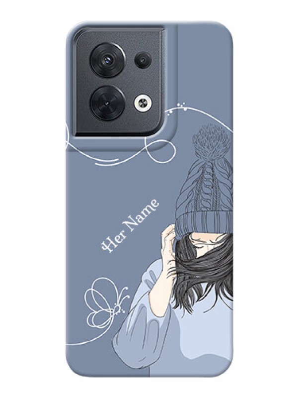 Custom Reno 8 5G Custom Mobile Case with Girl in winter outfit Design