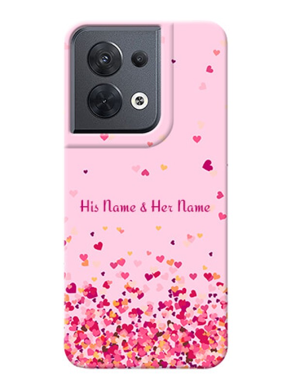Custom Reno 8 5G Phone Back Covers: Floating Hearts Design