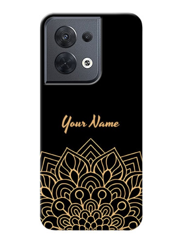 Custom Reno 8 5G Back Covers: Golden mandala Design