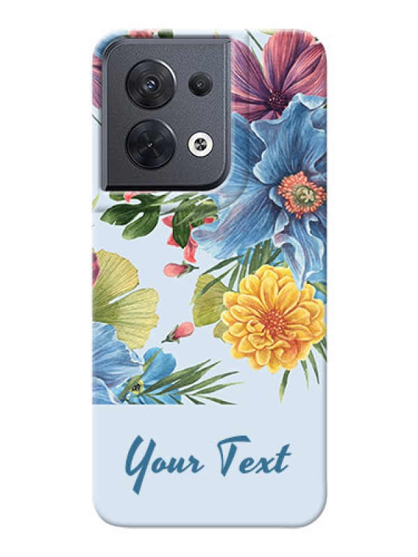 Custom Reno 8 5G Custom Phone Cases: Stunning Watercolored Flowers Painting Design