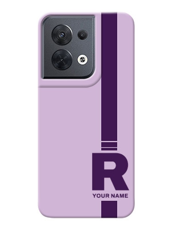 Custom Reno 8 5G Custom Phone Covers: Simple dual tone stripe with name Design