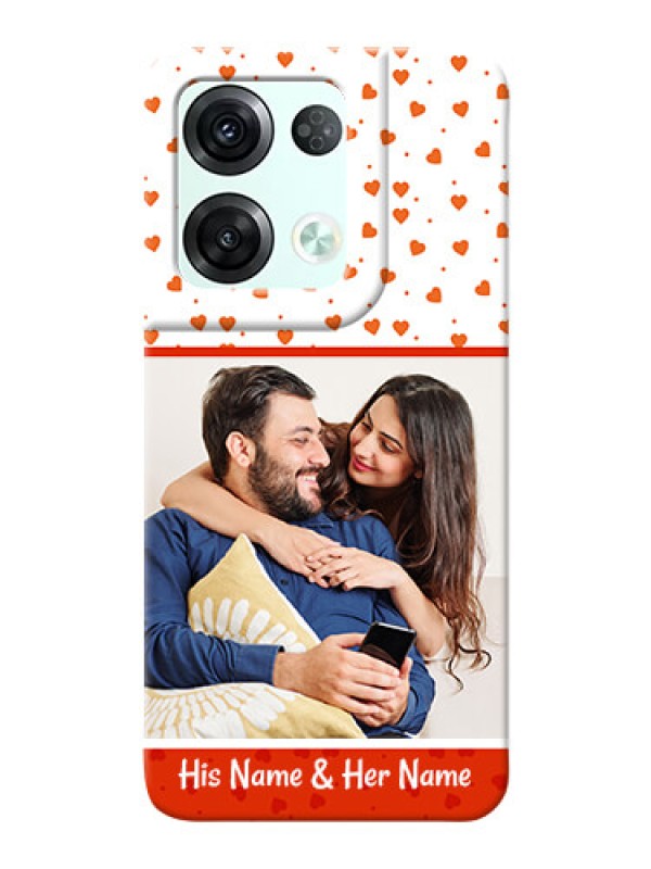 Custom Reno 8 Pro 5G Phone Back Covers: Orange Love Symbol Design