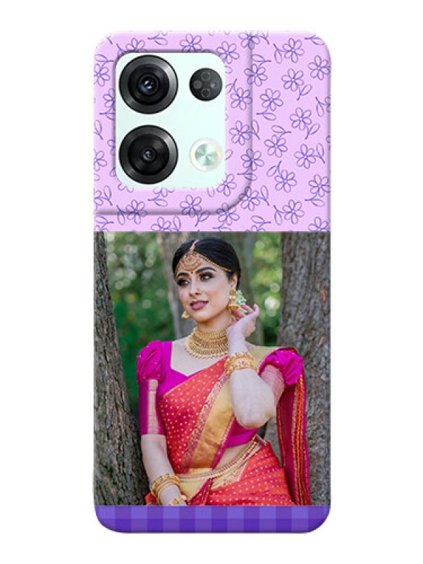 Custom Reno 8 Pro 5G Mobile Cases: Purple Floral Design