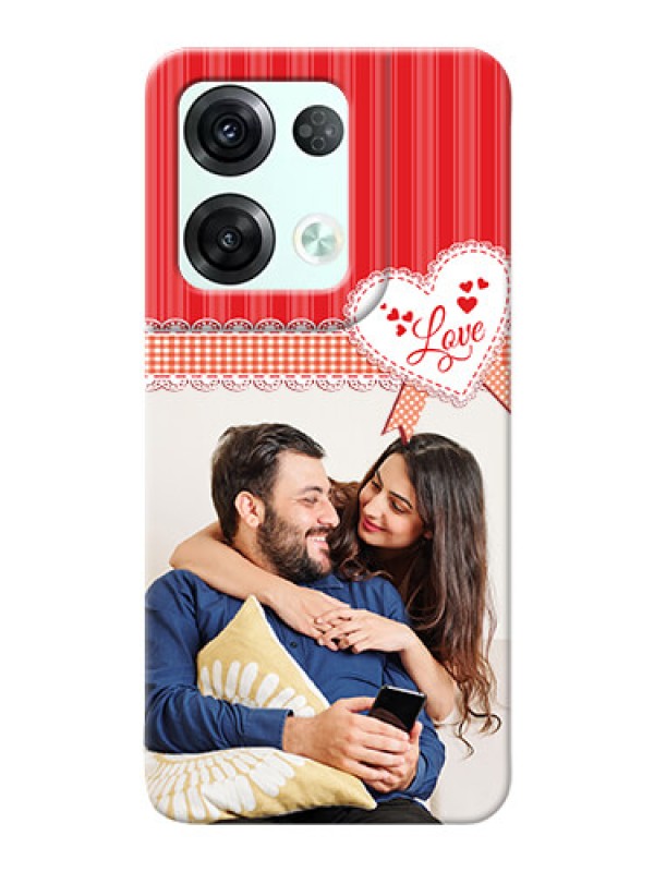 Custom Reno 8 Pro 5G phone cases online: Red Love Pattern Design