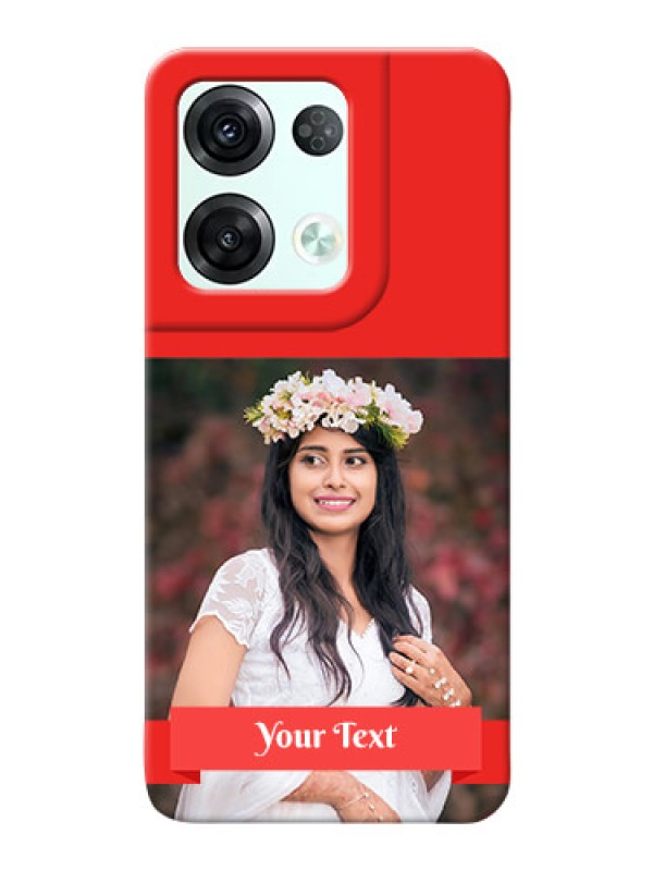 Custom Reno 8 Pro 5G Personalised mobile covers: Simple Red Color Design