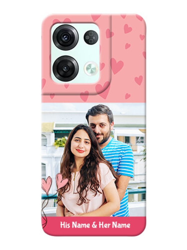 Custom Reno 8 Pro 5G phone back covers: Love Design Peach Color