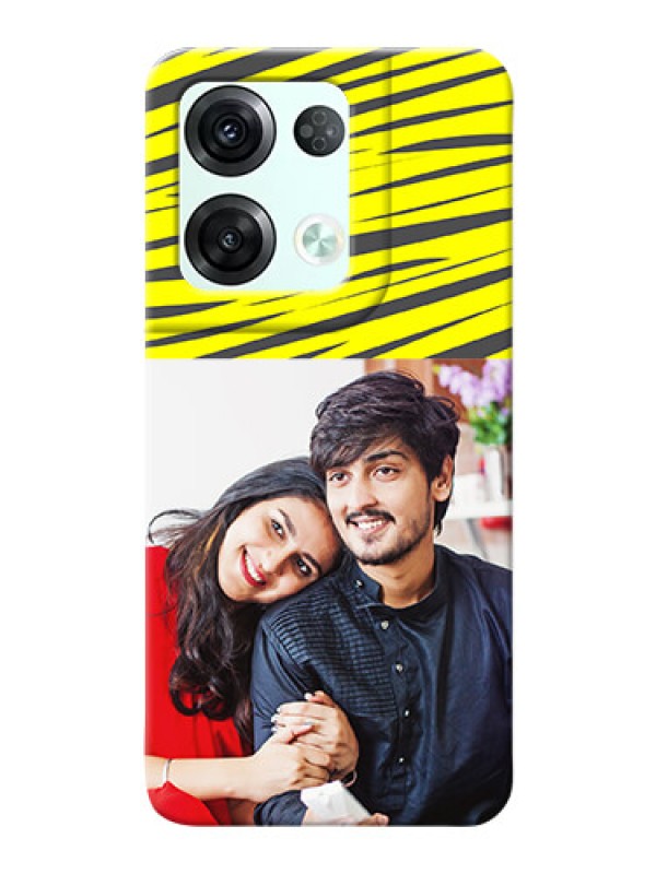 Custom Reno 8 Pro 5G Personalised mobile covers: Yellow Abstract Design