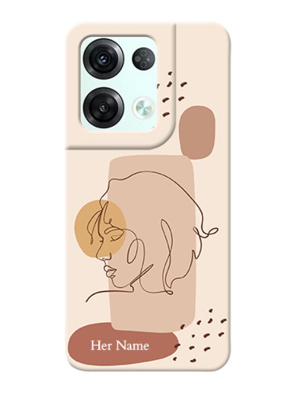 Custom Reno 8 Pro 5G Custom Phone Covers: Calm Woman line art Design