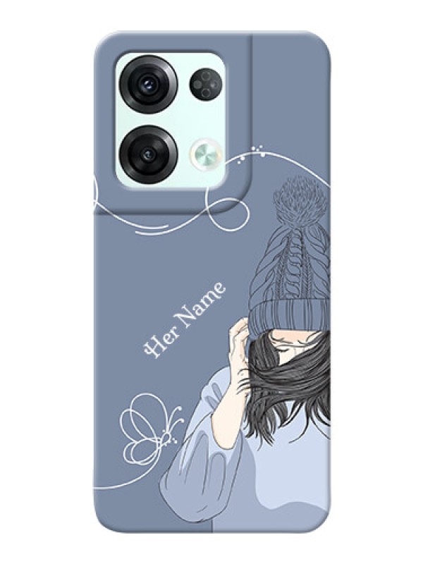Custom Reno 8 Pro 5G Custom Mobile Case with Girl in winter outfit Design