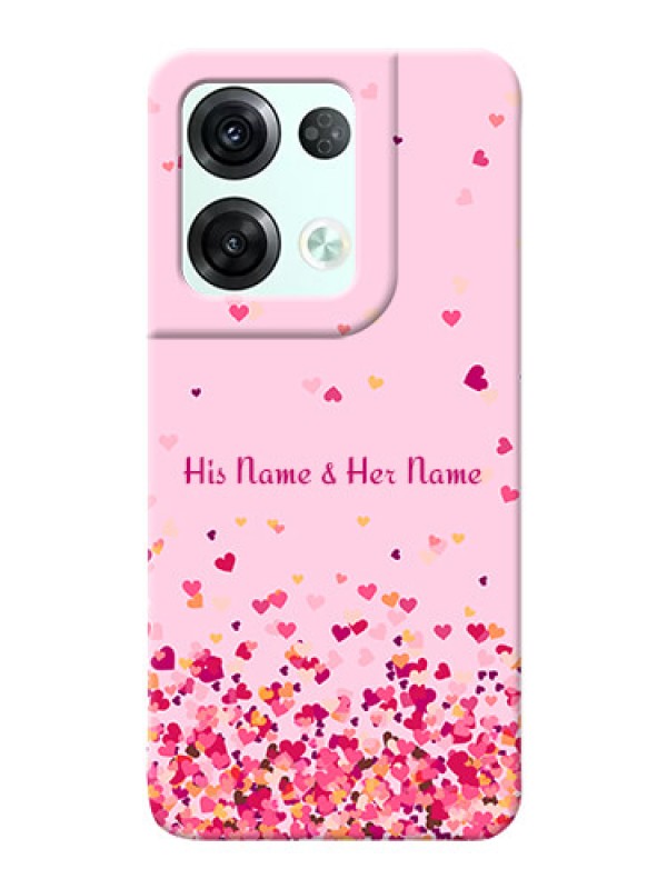 Custom Reno 8 Pro 5G Phone Back Covers: Floating Hearts Design