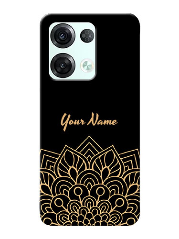 Custom Reno 8 Pro 5G Back Covers: Golden mandala Design