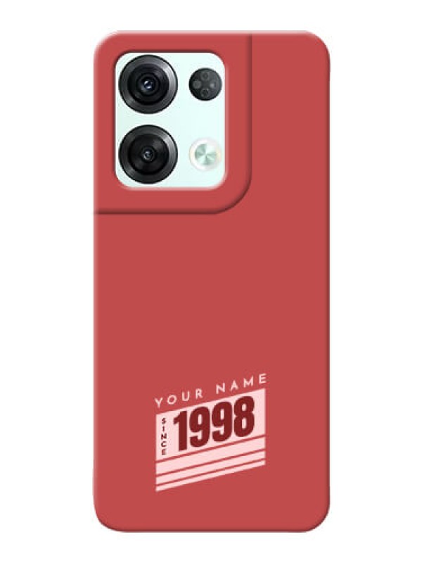 Custom Reno 8 Pro 5G Phone Back Covers: Red custom year of birth Design