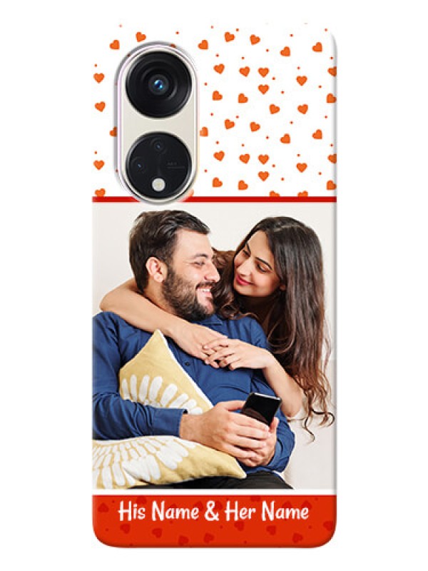 Custom Oppo Reno 8t 5G Phone Back Covers: Orange Love Symbol Design