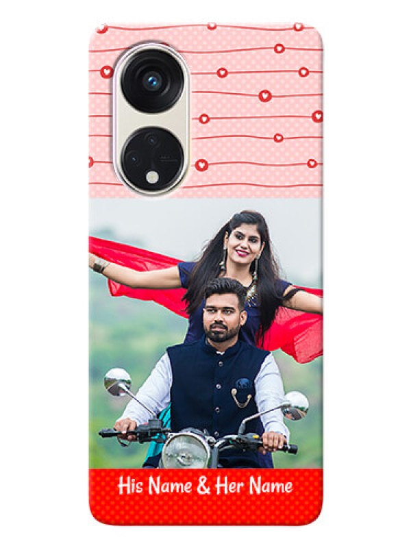 Custom Oppo Reno 8t 5G Custom Phone Cases: Red Pattern Case Design