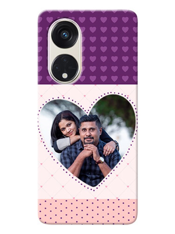 Custom Oppo Reno 8t 5G Mobile Back Covers: Violet Love Dots Design