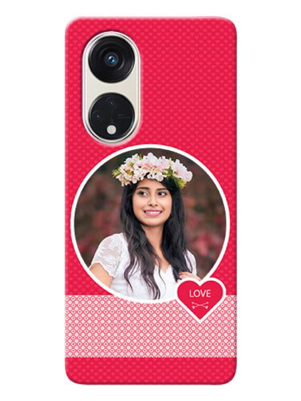 Custom Oppo Reno 8t 5G Mobile Covers Online: Pink Pattern Design