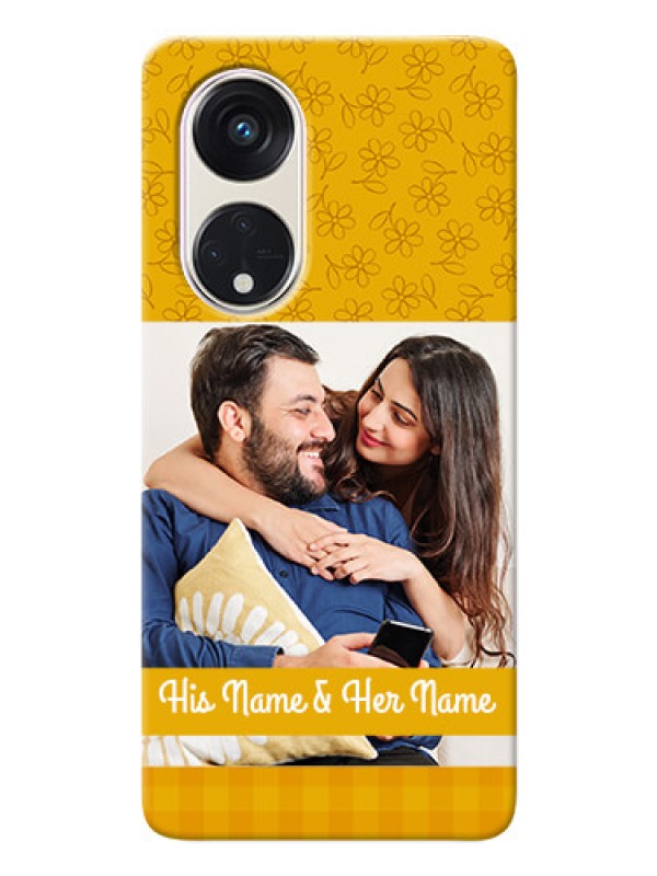 Custom Oppo Reno 8t 5G mobile phone covers: Yellow Floral Design