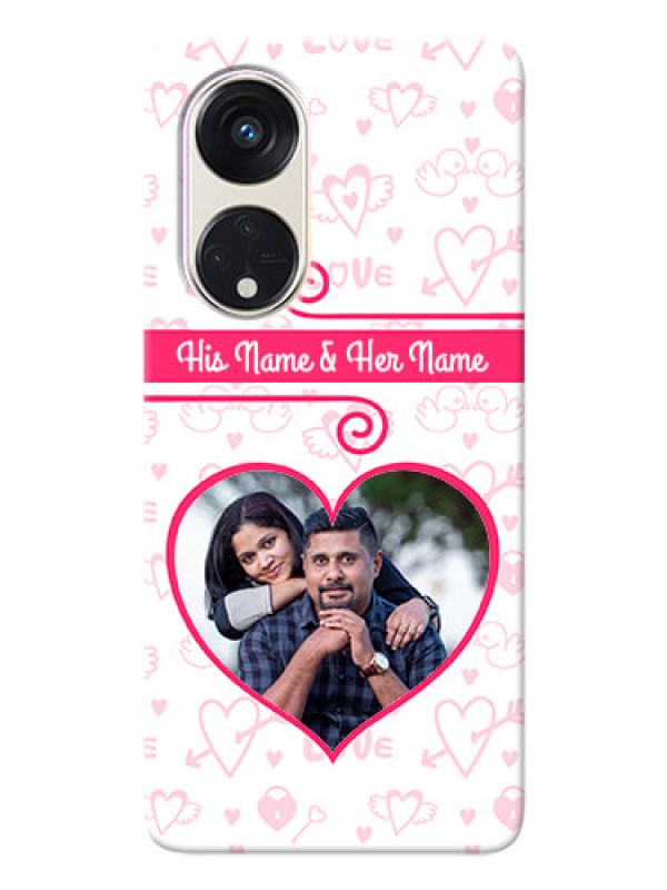 Custom Oppo Reno 8t 5G Personalized Phone Cases: Heart Shape Love Design