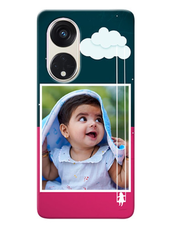 Custom Oppo Reno 8t 5G custom phone covers: Cute Girl with Cloud Design