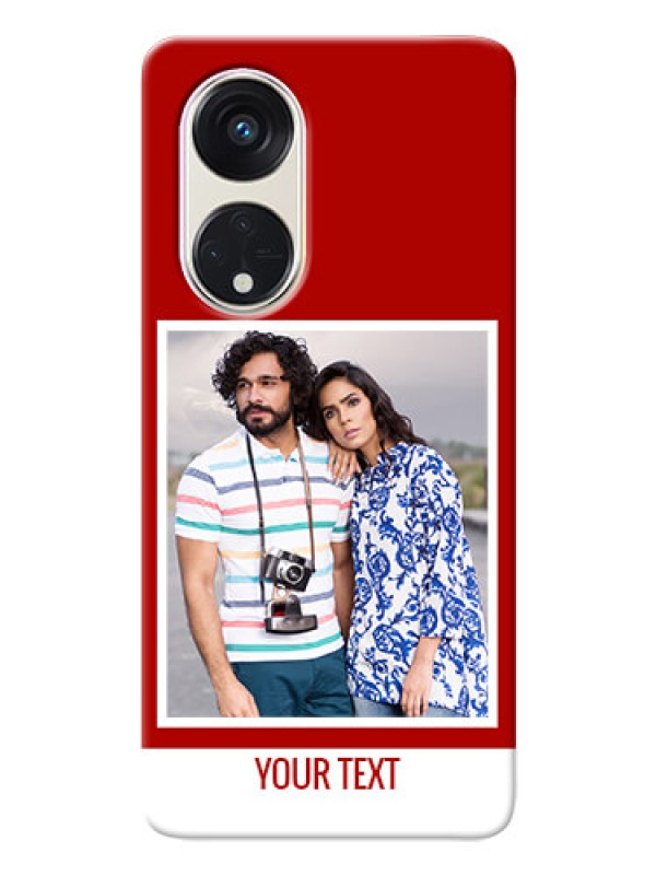 Custom Oppo Reno 8t 5G mobile phone covers: Simple Red Color Design