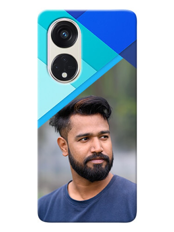 Custom Oppo Reno 8t 5G Phone Cases Online: Blue Abstract Cover Design