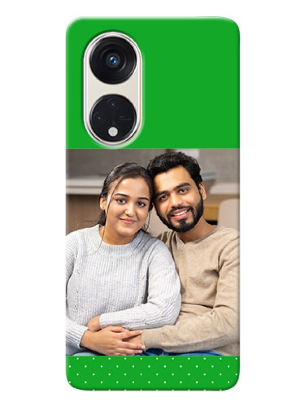 Custom Oppo Reno 8t 5G Personalised mobile covers: Green Pattern Design